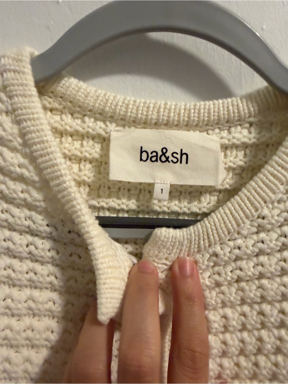 ba&sh Ivory Chunky Knit Button Jacket - Picture 2 of 4